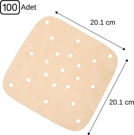 5 دي ام 100 Pcs Air Fryer Baking Paper Disposable Air Fryer Non-Stick Greaseproof Paper Perforated Model