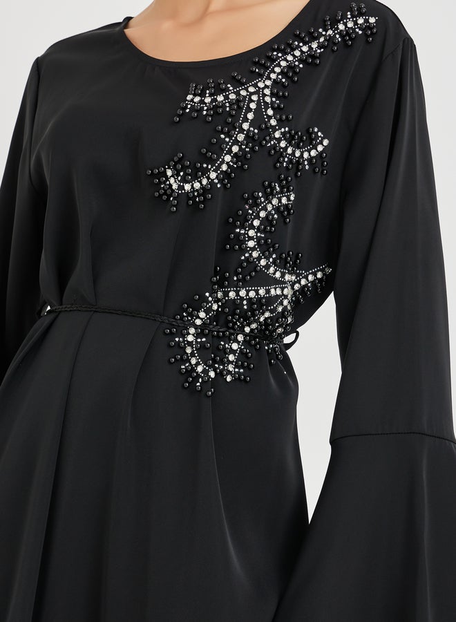 Amirah Amirah Embellished Round Neck Belted Jabaliya  - Image 3