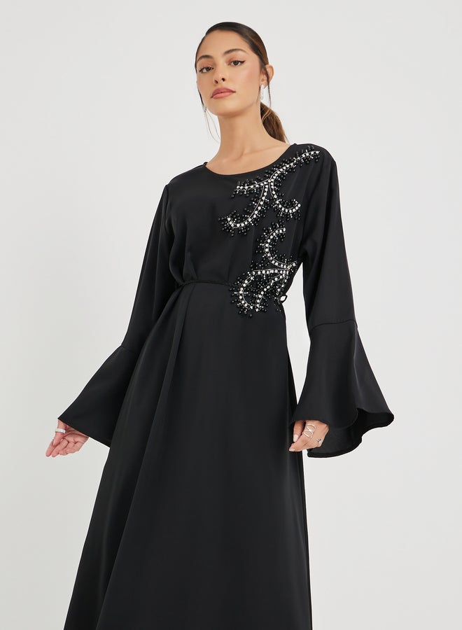 Amirah Amirah Embellished Round Neck Belted Jabaliya  - Image 2