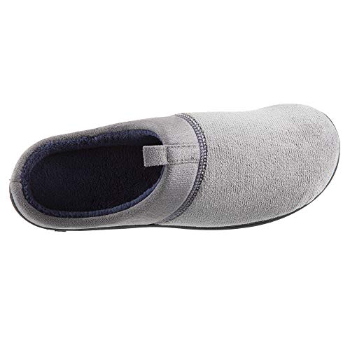 Isotoner Men's Classic Microterry Slippers - Cooling Gel-Infused Memory Foam, Indoor/Outdoor Soles, Machine Washable, Microterry Ash, 9.5-10.5 - Image 4