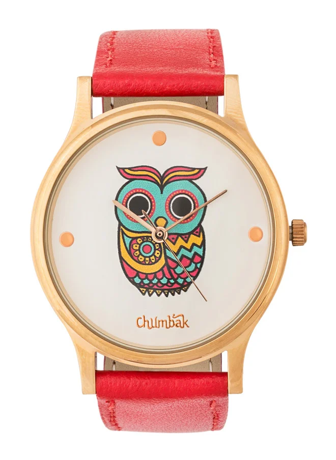 TEAL by Chumbak Classic Owl Red Wrist Watch