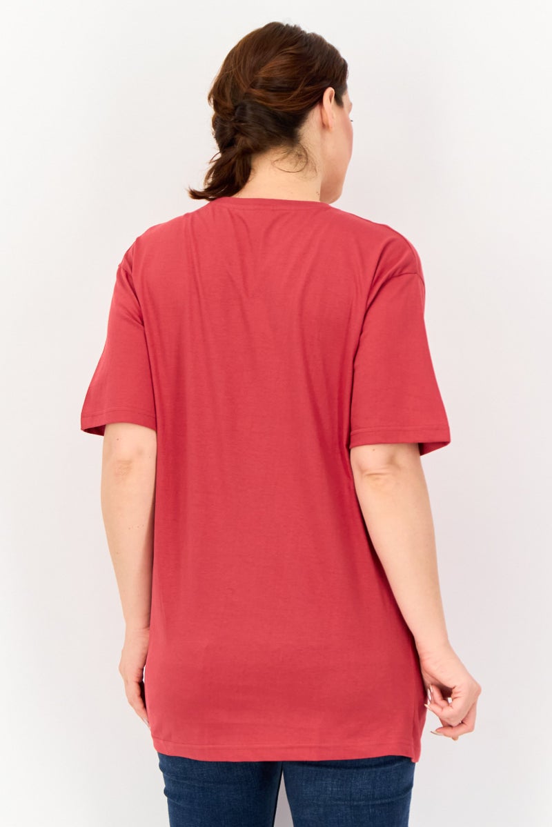 DC Women Crew Neck Short Sleeve Graphic Print T-shirt, Red - Image 3