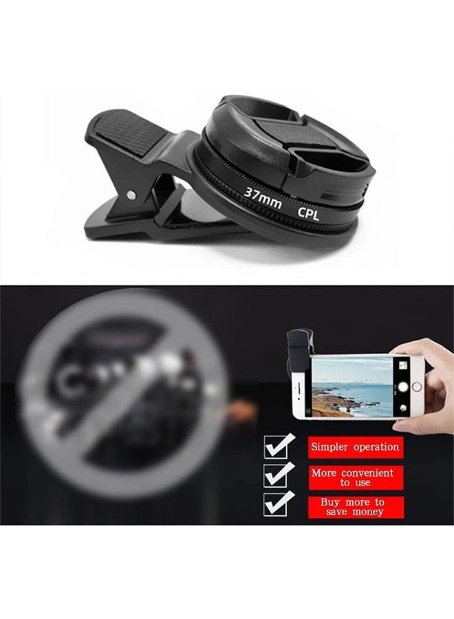 Ocean 37mm CPL Phone Camera Lens, Large Aperture Universal Portable Polarizer Clip-on Cellphone Cpl Filter, for Most Mobilephone Models, Mobile Camera Lens, Video Camera, Cell Phone Lens Accessory Kit - Image 4