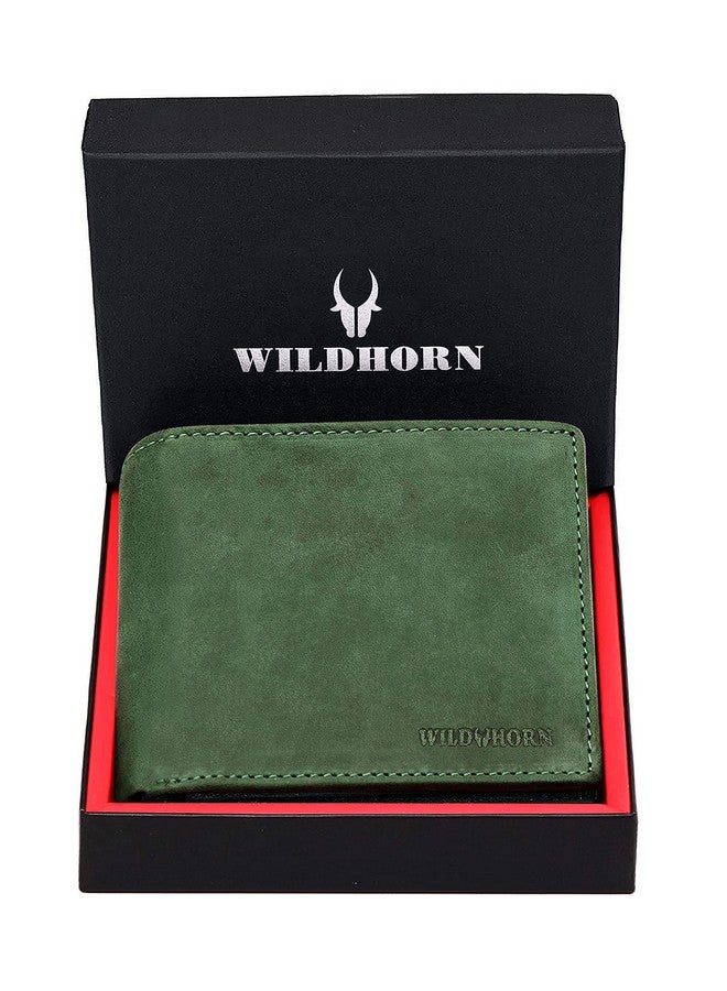WildHorn Green Hunter Leather Wallet for Men I 9 Card Slots I 2 Currency & 2 Secret Compartments I 1 Zipper & 3 ID Card Slots - Image 2