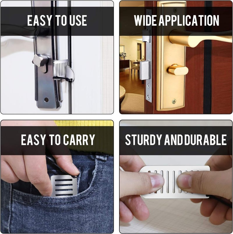 Defflo Portable Door Lock for Hotel Room Safety, Travel Safety and Privacy Device for Hotels and Apartments, Metal Door Jammer with Privacy Lock - Image 5