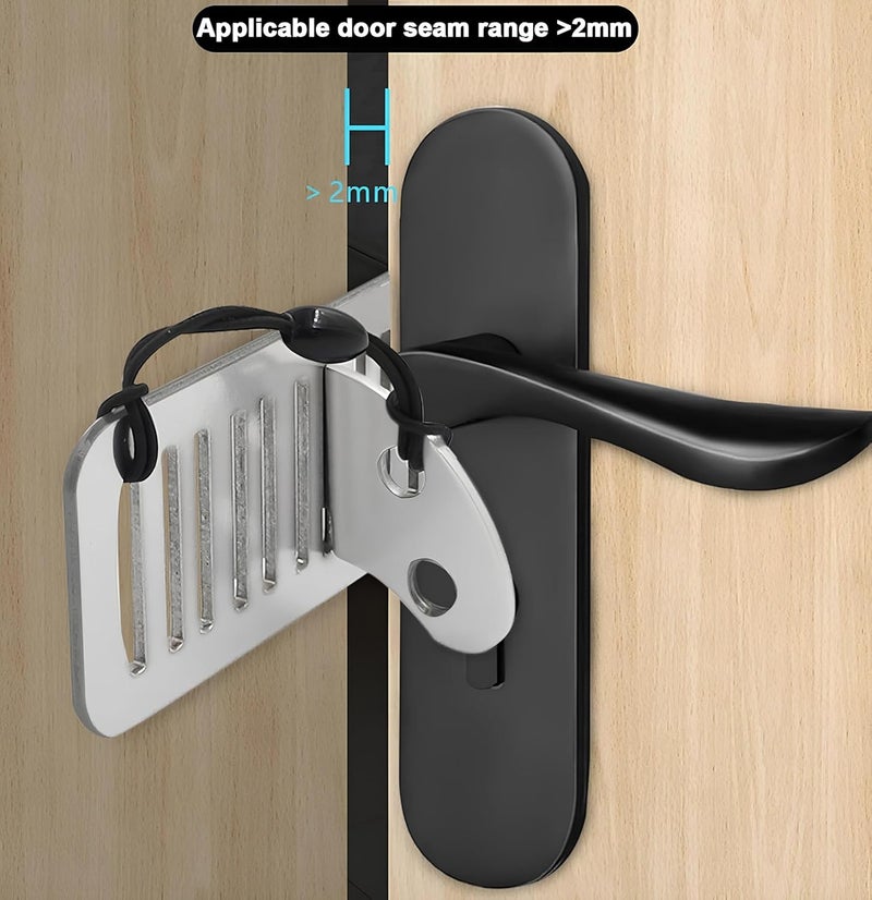 Defflo Portable Door Lock for Hotel Room Safety, Travel Safety and Privacy Device for Hotels and Apartments, Metal Door Jammer with Privacy Lock - Image 3