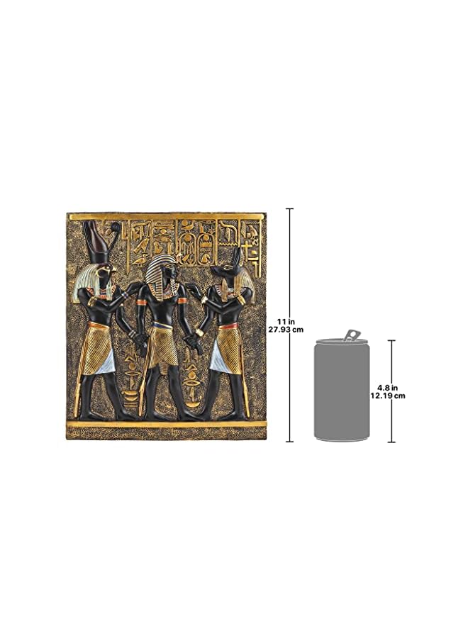 Design Toscano Toscano Ql136311 Rameses I Between Horus And Anubis Wall Frieze In Faux Ebony And Gold,Full Color,11 Inch - Image 3