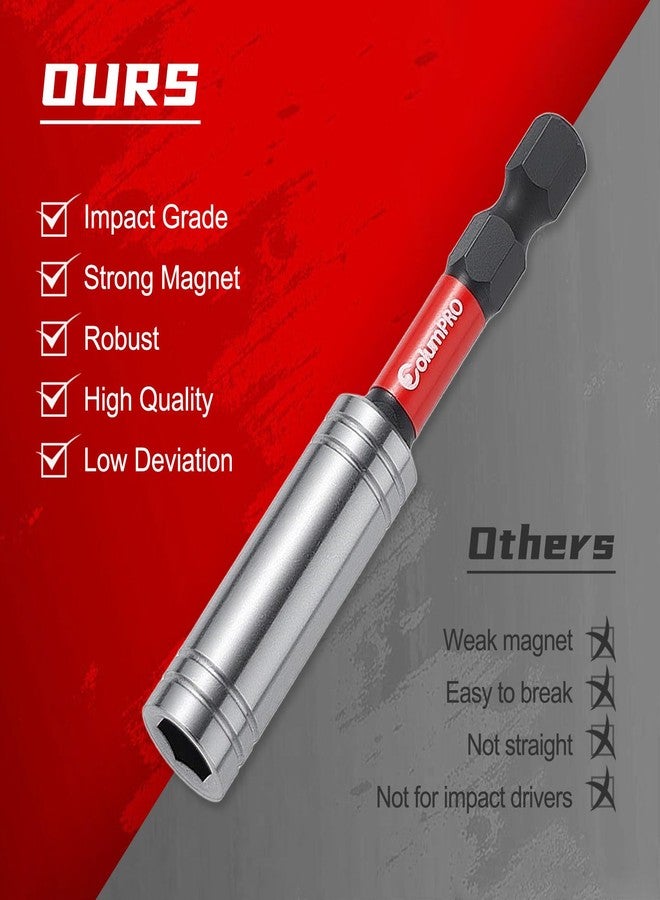 ColumPRO 3PCS 1/4" Strong Magnetic Impact Bit Holder, Black Series, Upgraded Magnetic Drill Bit Extension for Impact Driver, Cordless Drill, 1/4" Hex Shank Premium S2 Steel - Image 5