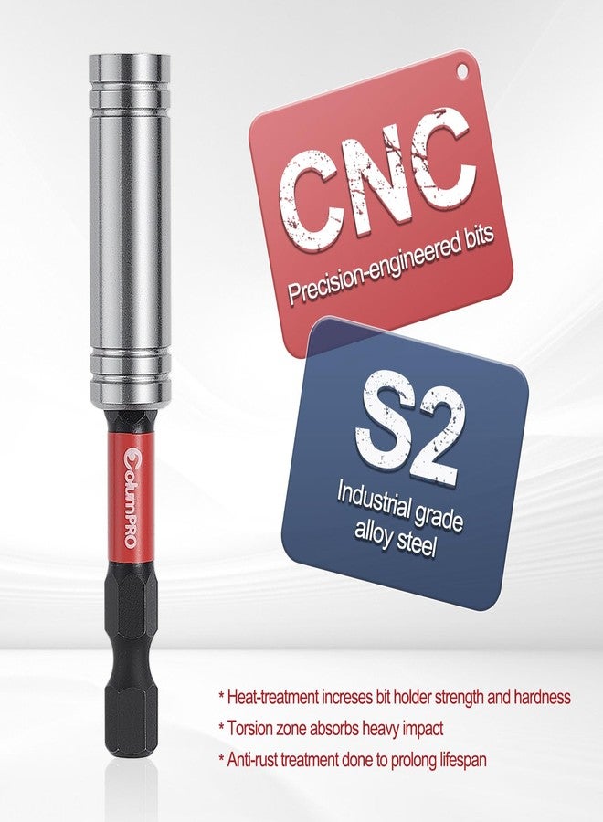 ColumPRO 3PCS 1/4" Strong Magnetic Impact Bit Holder, Black Series, Upgraded Magnetic Drill Bit Extension for Impact Driver, Cordless Drill, 1/4" Hex Shank Premium S2 Steel - Image 3