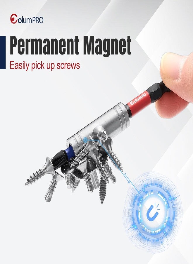 ColumPRO 3PCS 1/4" Strong Magnetic Impact Bit Holder, Black Series, Upgraded Magnetic Drill Bit Extension for Impact Driver, Cordless Drill, 1/4" Hex Shank Premium S2 Steel - Image 2