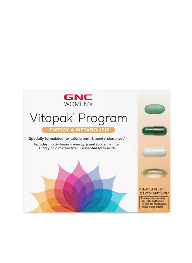 GNC - GNC Women's Vitapak Program - Energy & Metabolism | Complete Nutrient System Designed for Women | Supports Increased Energy & Metabolism Plus Performance & Focus |Daily Supplement | 30 Packs - Image 1