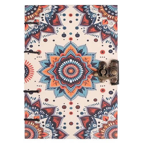 CRAFT JUNKY Journal Diary with Handcrafted Box, 5 x 7 Inch Special Binding Unruled Lock Diary for Girls, Art Book with Aesthetic Print Sketch Book for Artists, 200 Acid-Free Pages A5 (MANDALA) - Image 1