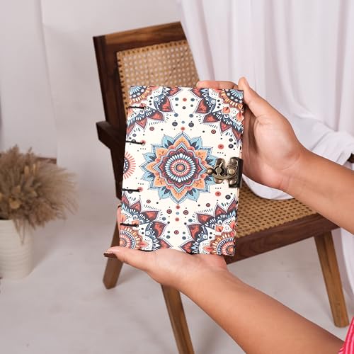 CRAFT JUNKY Journal Diary with Handcrafted Box, 5 x 7 Inch Special Binding Unruled Lock Diary for Girls, Art Book with Aesthetic Print Sketch Book for Artists, 200 Acid-Free Pages A5 (MANDALA) - Image 4