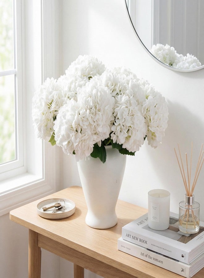Partyjoy PARTY JOY 12PCS 15.4In Artificial Hydrangea Silk Flowers Bouquet Faux Hydrangea Stems for Wedding Centerpieces Home Decor (White,12pcs) - Image 3