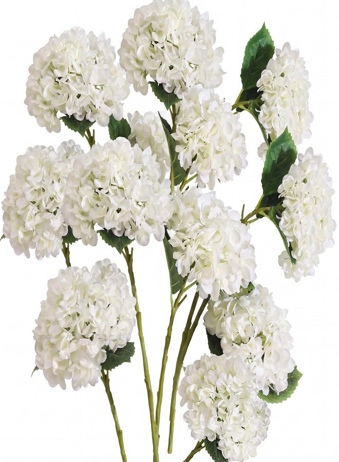Partyjoy PARTY JOY 12PCS 15.4In Artificial Hydrangea Silk Flowers Bouquet Faux Hydrangea Stems for Wedding Centerpieces Home Decor (White,12pcs) - Image 1