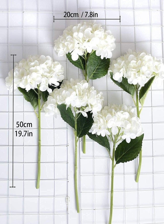 Partyjoy PARTY JOY 12PCS 15.4In Artificial Hydrangea Silk Flowers Bouquet Faux Hydrangea Stems for Wedding Centerpieces Home Decor (White,12pcs) - Image 2