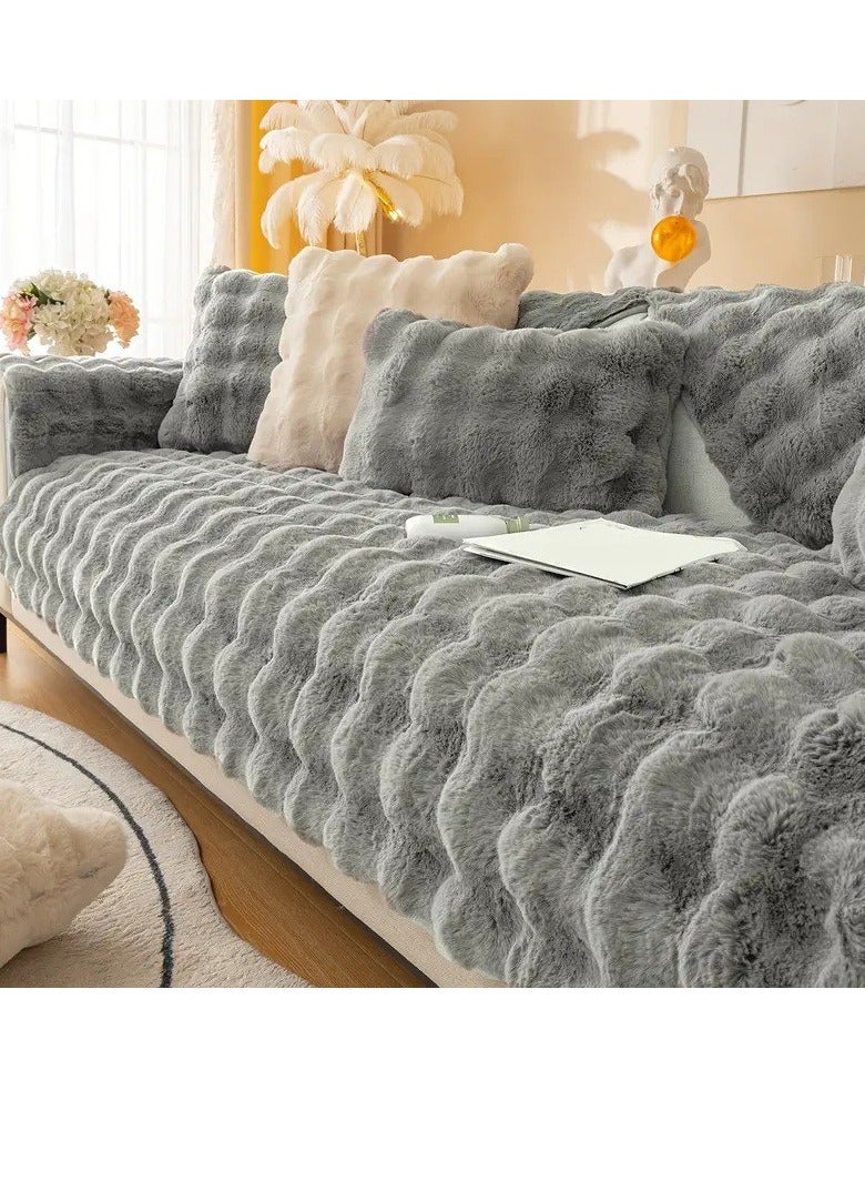 BAIG 3Pcs Set Plush Sofa Cover Anti-pill Sofa Cover Thicken Warm Sofa Seat Mat Full Coverage Pet Hair Proof Slipcover Non Slip Elastic - Image 1