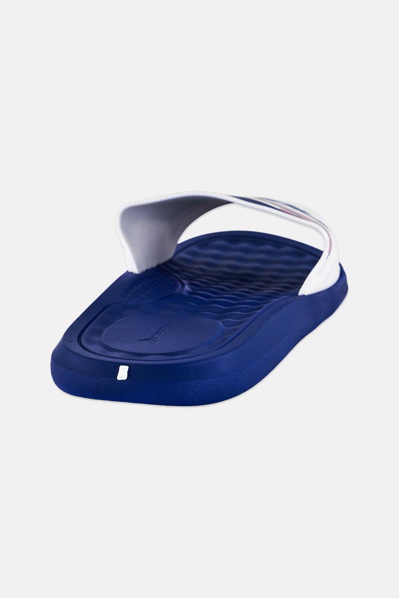 RIDER Men Brand Logo Slip On Slides, Navy Blue - Image 3