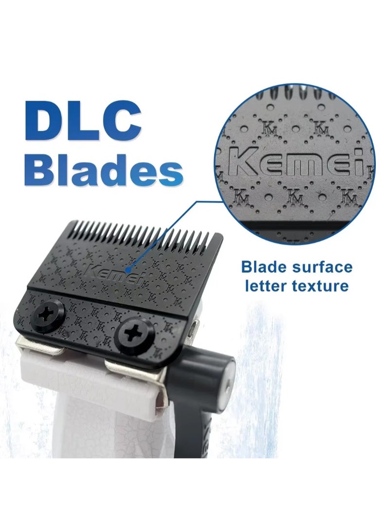 ماكينة الحلاقة الإحترافيه للصالونات KM-1689 الجديده بقاعدة شحن مضيئة بسرعة 8800RPM بشفرات من السيراميك - Image 3