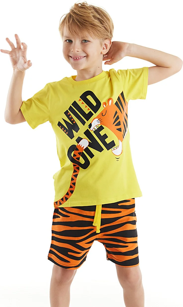 Denokids Wild One Boy T-shirt Shorts Set