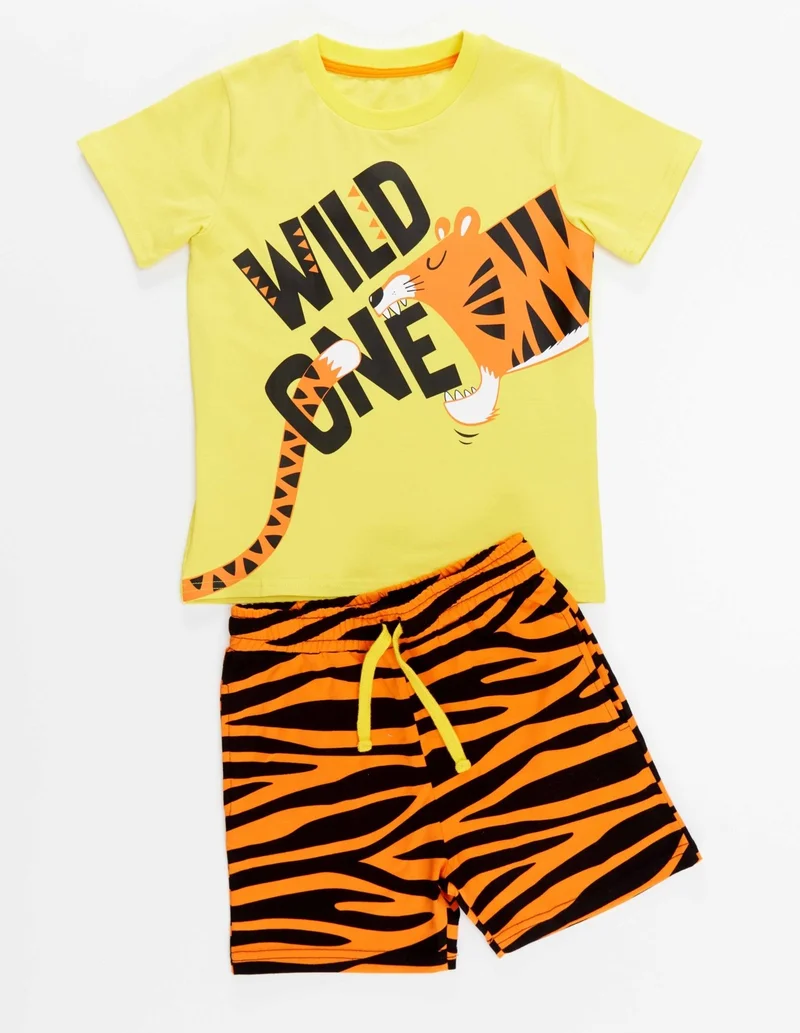 Denokids Wild One Boy T-shirt Shorts Set