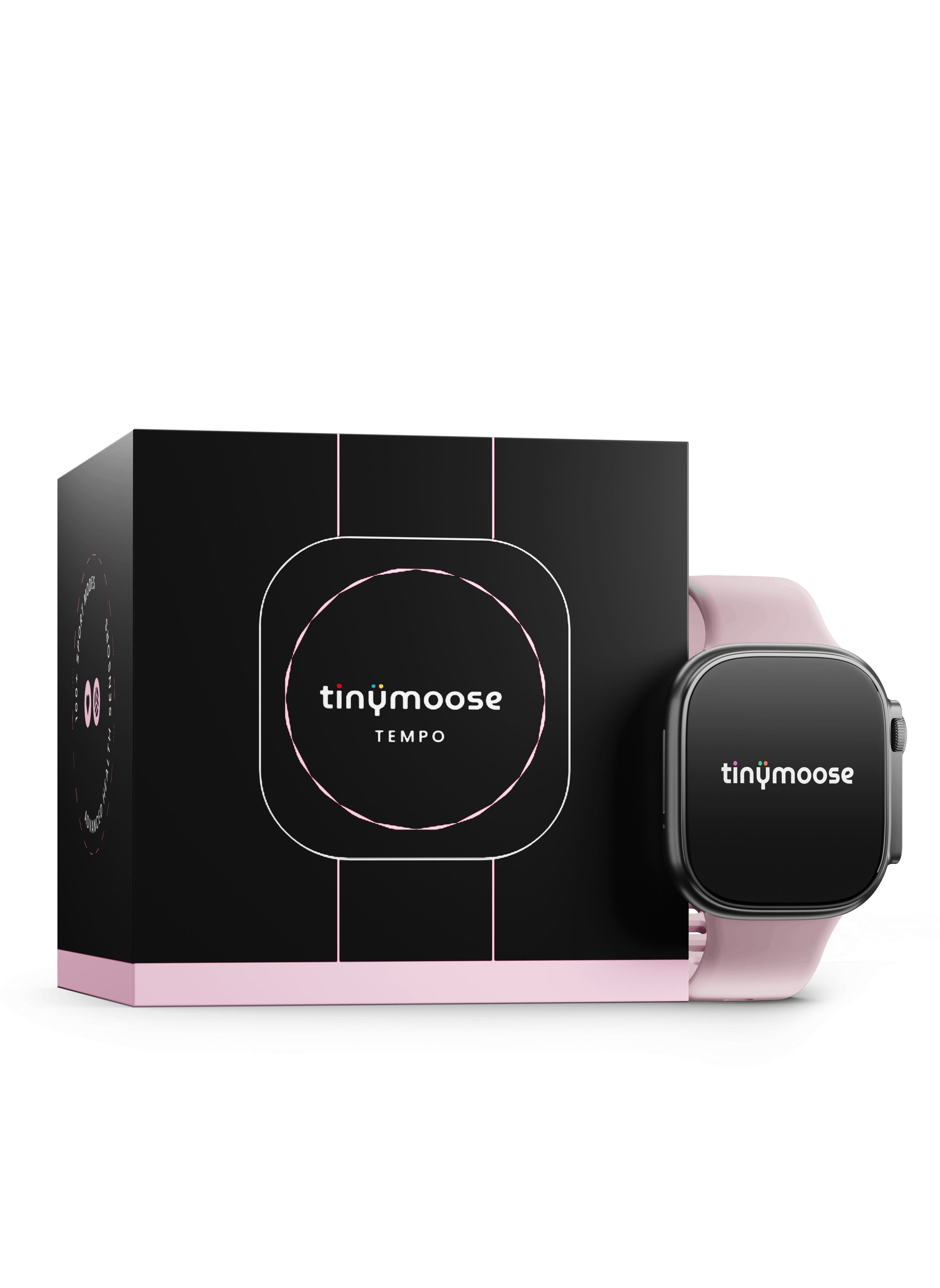 Smartwatch Tempo With ِHD AMOLED Display / Ultra Battery Life / 100+ Sport Modes / IP68 Waterproof / Bluetooth Calling / Heart Rate Monitoring / SPO2 / GPS / Ultra Smart Watch - Shadow Pink 