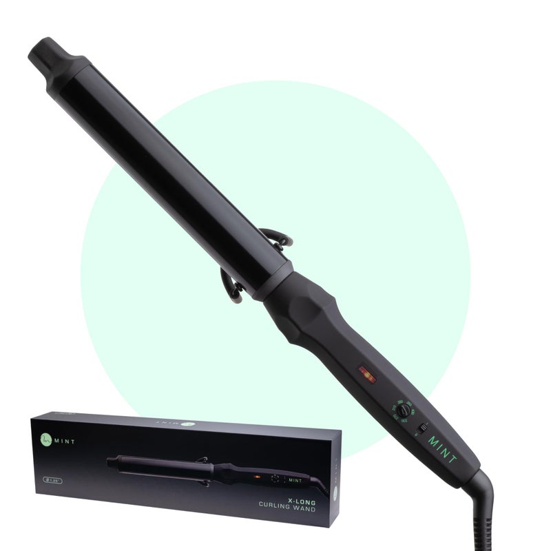 MINT Professional ClampFree Curling Wand 1 14 Inch for Long Hair Extra Long Curl Wand with 4Heater Ionic Ceramic Barrel Best Curling Wands Adjustable 230430F Worldwide Dual Voltage