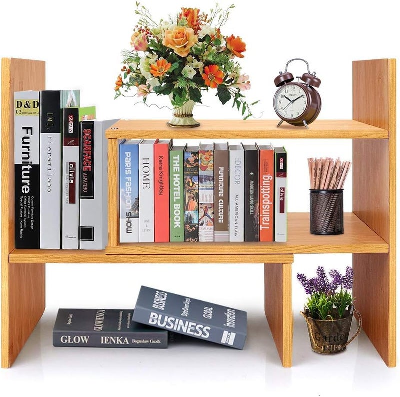 UniShop Free Standing Expandable Display Bookshelf for Office Home Dcor Beige 669 D x 1142 W x 1378 H