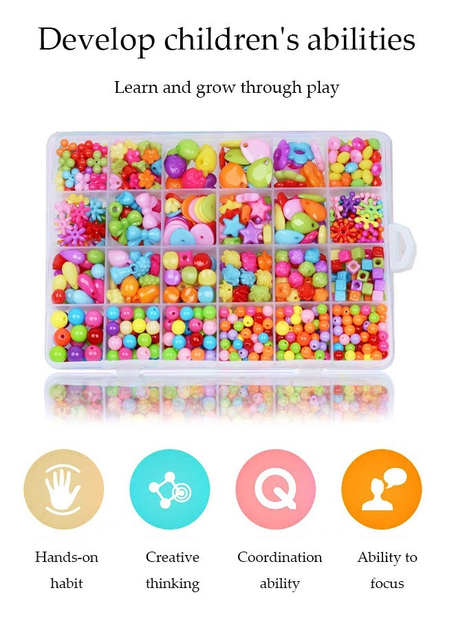 إسكدنيا مجموعة خرز لصنع المجوهرات للأطفال والبالغين والأطفال والحرف اليدوية والقلائد والأساور والحروف الأبجدية الملونة من الأكريليك مع صندوق أدوات صناعة الخرز مع الملحقات - Image 4