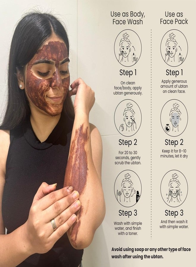 Glisna 3 in 1 Ubtan Face Pack with Mulethi & Sandalwood Powder For Organic Instant Radiant Glow, Hibiscus powder For Hydrates & Moisturise Skin, Natural Face Wash For Men & Women (Pack of 2) - Image 4