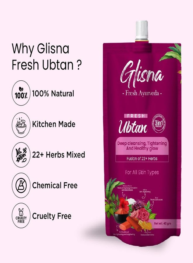 Glisna 3 in 1 Ubtan Face Pack with Mulethi & Sandalwood Powder For Organic Instant Radiant Glow, Hibiscus powder For Hydrates & Moisturise Skin, Natural Face Wash For Men & Women (Pack of 2) - Image 5