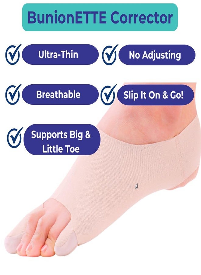 Bunion Bootie حذاء بونيون إيت - مصحح إبهام القدم الصغير، كم رقيق للغاية لتخفيف ورم إبهام القدم، جورب داعم للقدم للنساء والرجال، يناسب جميع الأحذية - كبير، يسار - Image 2