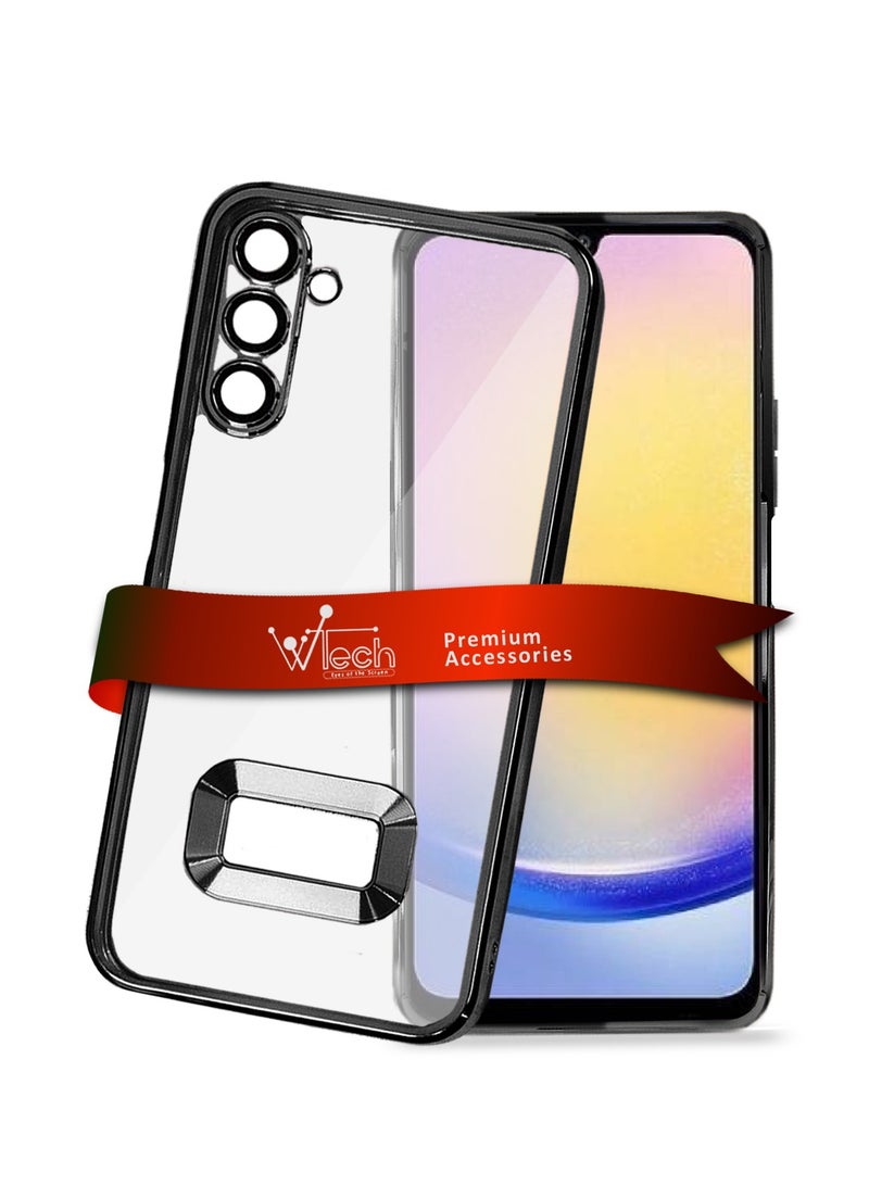 دبليو تيك غطاء حماية من البولي كربونات الهجين الفاخر المقاوم للصدمات لهاتف سامسونج جالاكسي A25 5G 2023 باللون الأسود - Image 1