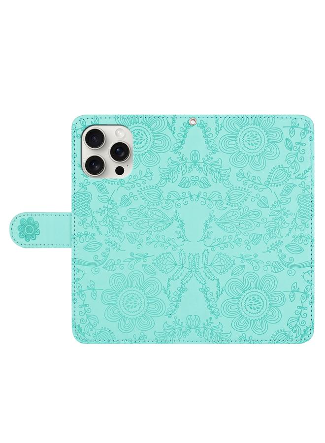 اس-توب جراب هاتف جلدي منقوش بنقشة زهور لهاتف iPhone 13 Pro Max - Image 5