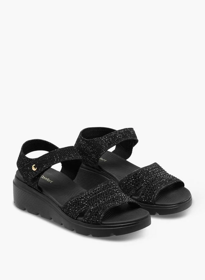لو كونفورت Women Embellished Flatform Heel Sandals