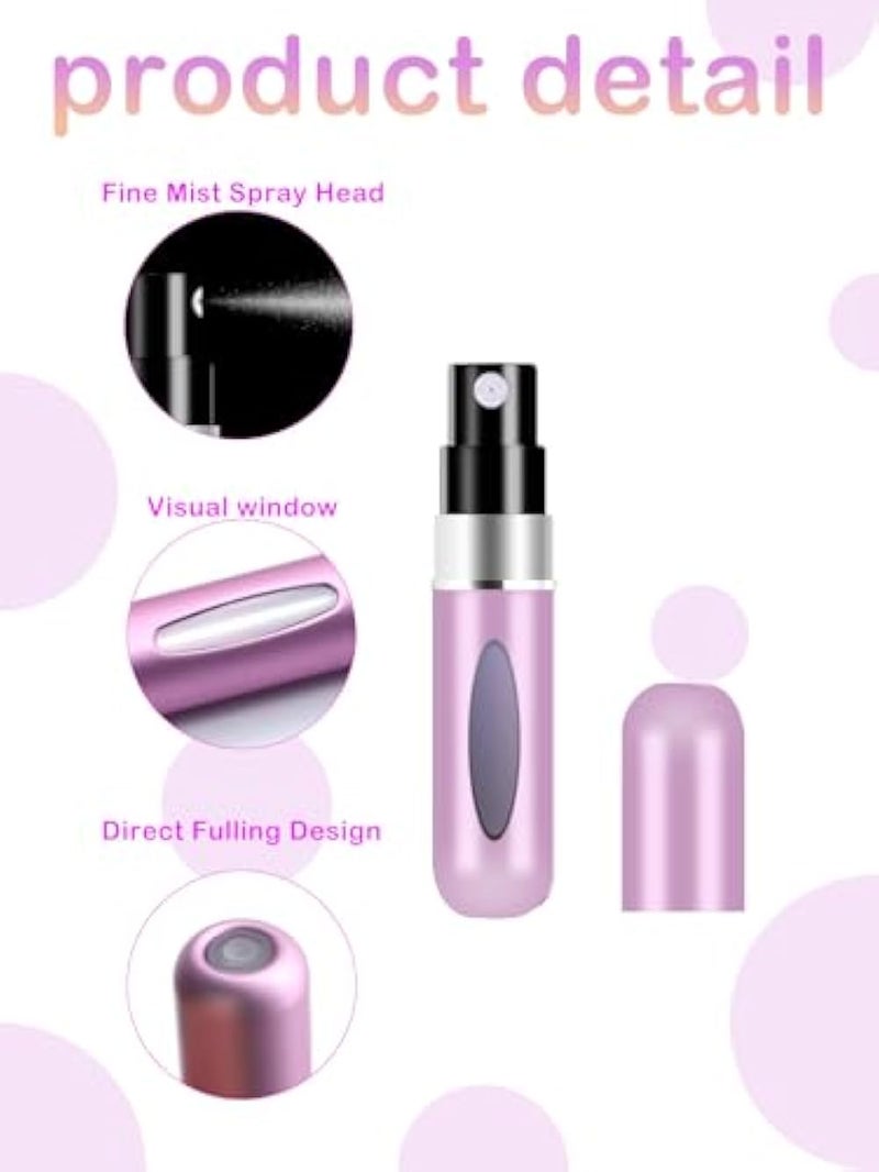 CUTEABC Travel Perfume Bottle Refillable,5ml Portable Travel Perfume Atomizer Refillable,Mini Cologne Perfume Spray Bottle,Scent Pump Case for Traveling and Outgoing (4Pack) - Image 3