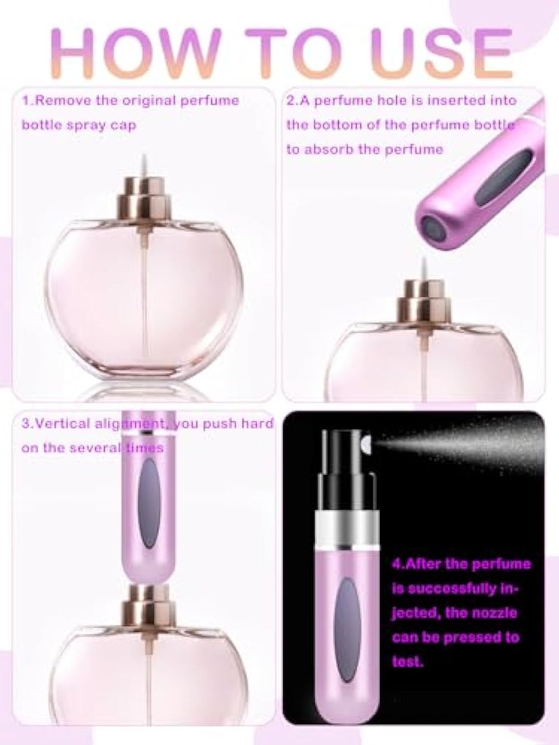 CUTEABC Travel Perfume Bottle Refillable,5ml Portable Travel Perfume Atomizer Refillable,Mini Cologne Perfume Spray Bottle,Scent Pump Case for Traveling and Outgoing (4Pack) - Image 4