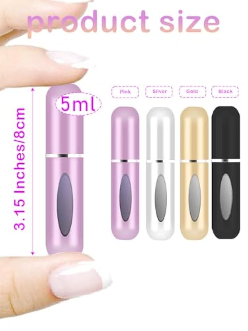 CUTEABC Travel Perfume Bottle Refillable,5ml Portable Travel Perfume Atomizer Refillable,Mini Cologne Perfume Spray Bottle,Scent Pump Case for Traveling and Outgoing (4Pack) - Image 2