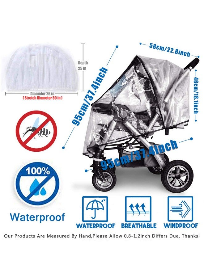 Vaxaape Stroller Rain Cover and Baby Stroller Mosquito Net(2-Piece Set),Universal Stroller Accessory,Waterproof, Windproof Protection,Protect from Dust Snow,Baby Travel Weather Shield - Image 5
