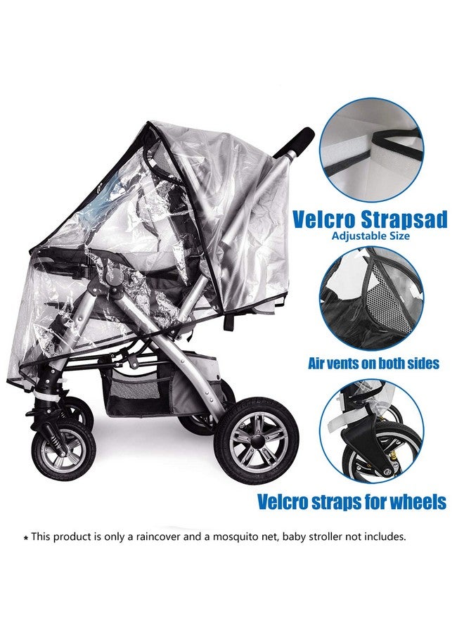 Vaxaape Stroller Rain Cover and Baby Stroller Mosquito Net(2-Piece Set),Universal Stroller Accessory,Waterproof, Windproof Protection,Protect from Dust Snow,Baby Travel Weather Shield - Image 3