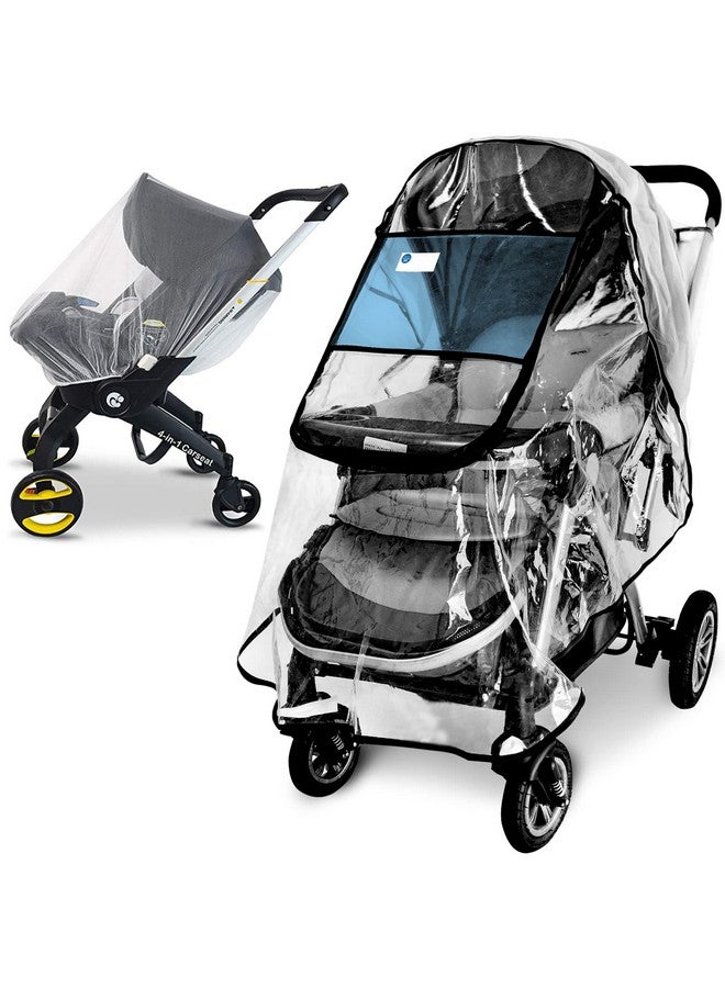 Vaxaape Stroller Rain Cover and Baby Stroller Mosquito Net(2-Piece Set),Universal Stroller Accessory,Waterproof, Windproof Protection,Protect from Dust Snow,Baby Travel Weather Shield - Image 1