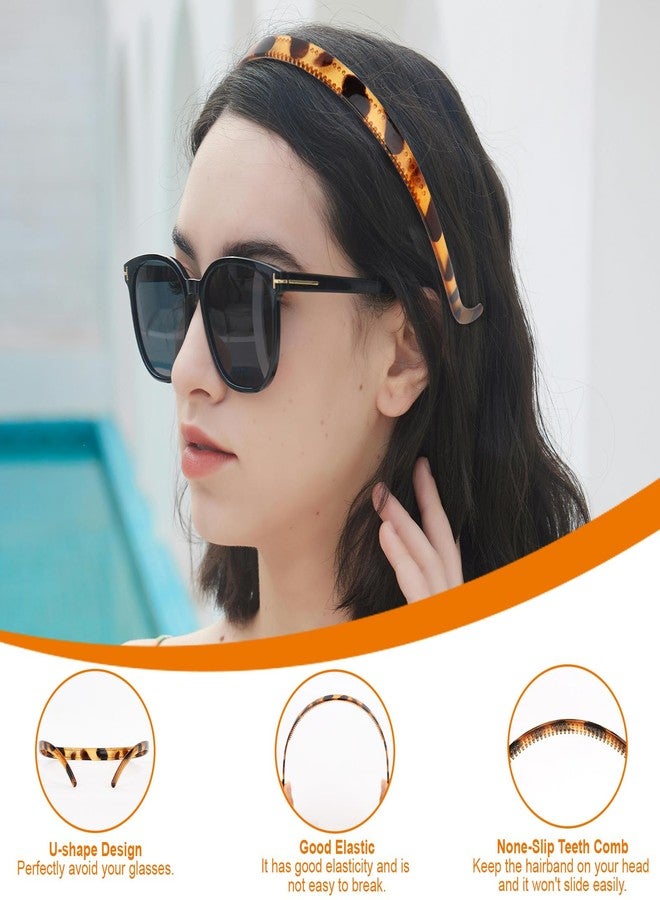 ACO-UINT 6 Pack No Pressure Headbands for Women, Sunglasses Headband for Glasses Wearers, Non Slip Thin Plastic Hair Bands with Teeth, Fashion Head Band for Women (Earth Color) - Image 3