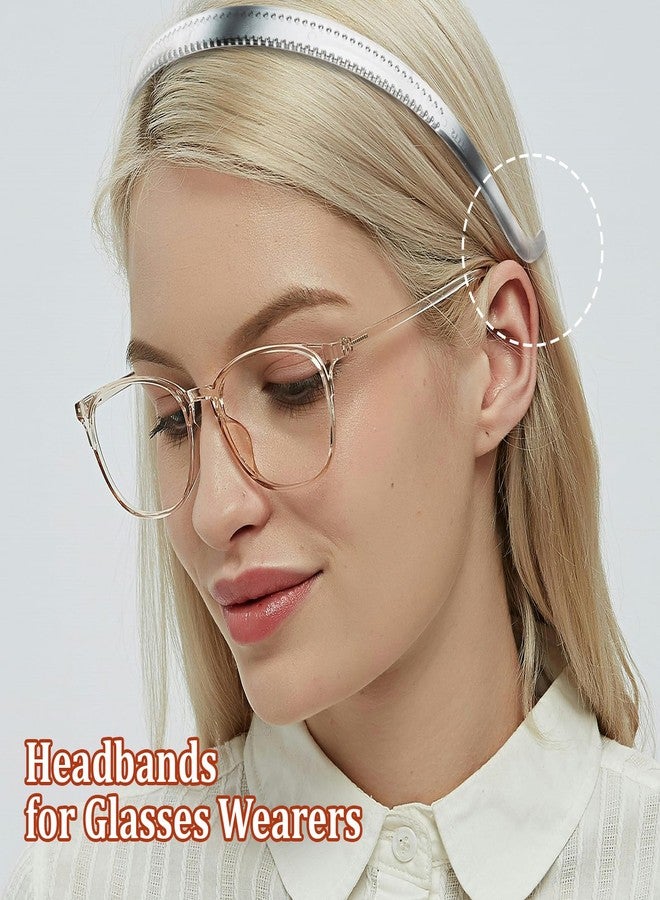 ACO-UINT 6 Pack No Pressure Headbands for Women, Sunglasses Headband for Glasses Wearers, Non Slip Thin Plastic Hair Bands with Teeth, Fashion Head Band for Women (Earth Color) - Image 5