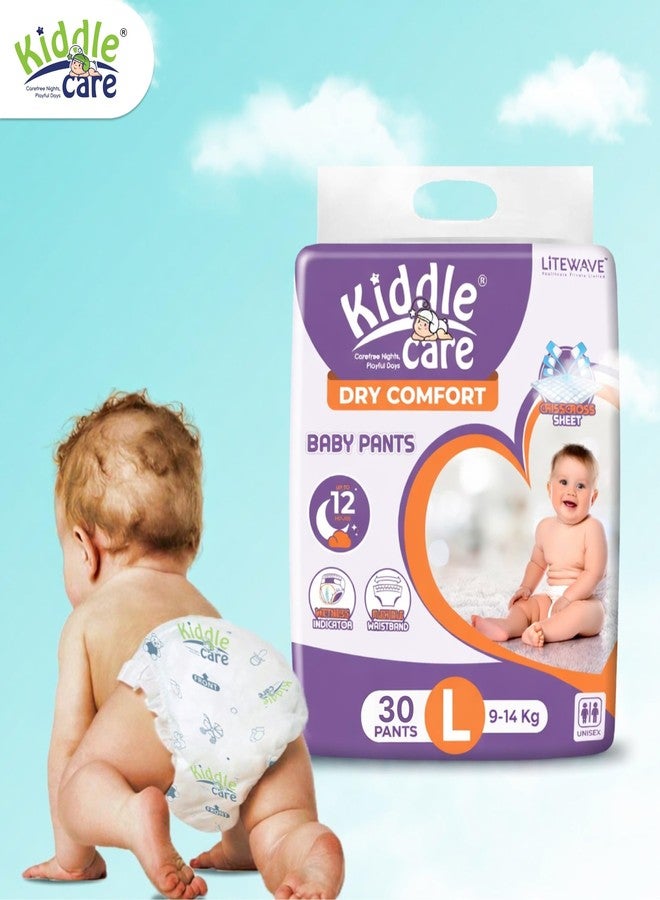 Kiddle Care Dry Comfort Advanced Soft Baby Diaper Pants | Large (L) | 9-14 Kg | Pack of 2 | 60 Pieces | Up to 12 Hours Protection, Prevents Leakage, Wetness Indicator - Image 2