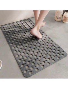 Kutis 1-Piece Non-Slip Bath Mat With Vacuum Suction Cup PE Grey 75x43 Centimeter  - Image 2