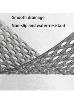 Kutis 1-Piece Non-Slip Bath Mat With Vacuum Suction Cup PE Grey 75x43 Centimeter  - Image 4