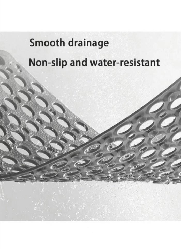 Kutis 1-Piece Non-Slip Bath Mat With Vacuum Suction Cup PE Grey 75x43 Centimeter  - Image 4