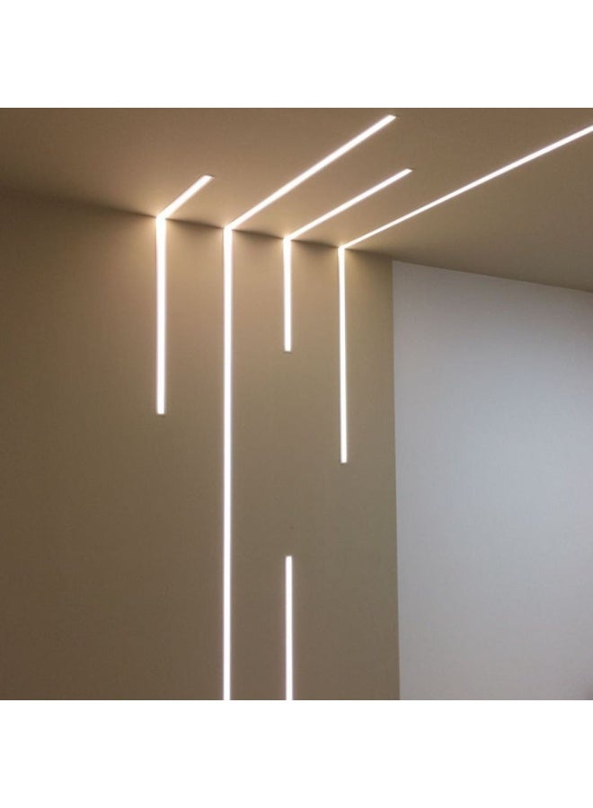 الروضة للإضاءة عدد 5 عود بروفايل ( متر لكل عود ) داخل الجبس بورد | مقاس العود 1.7 + بكرة ليد اضاءة ورم مميزة بطول 5 متر + ترانس بقوة 100 وات 5cm - Image 2