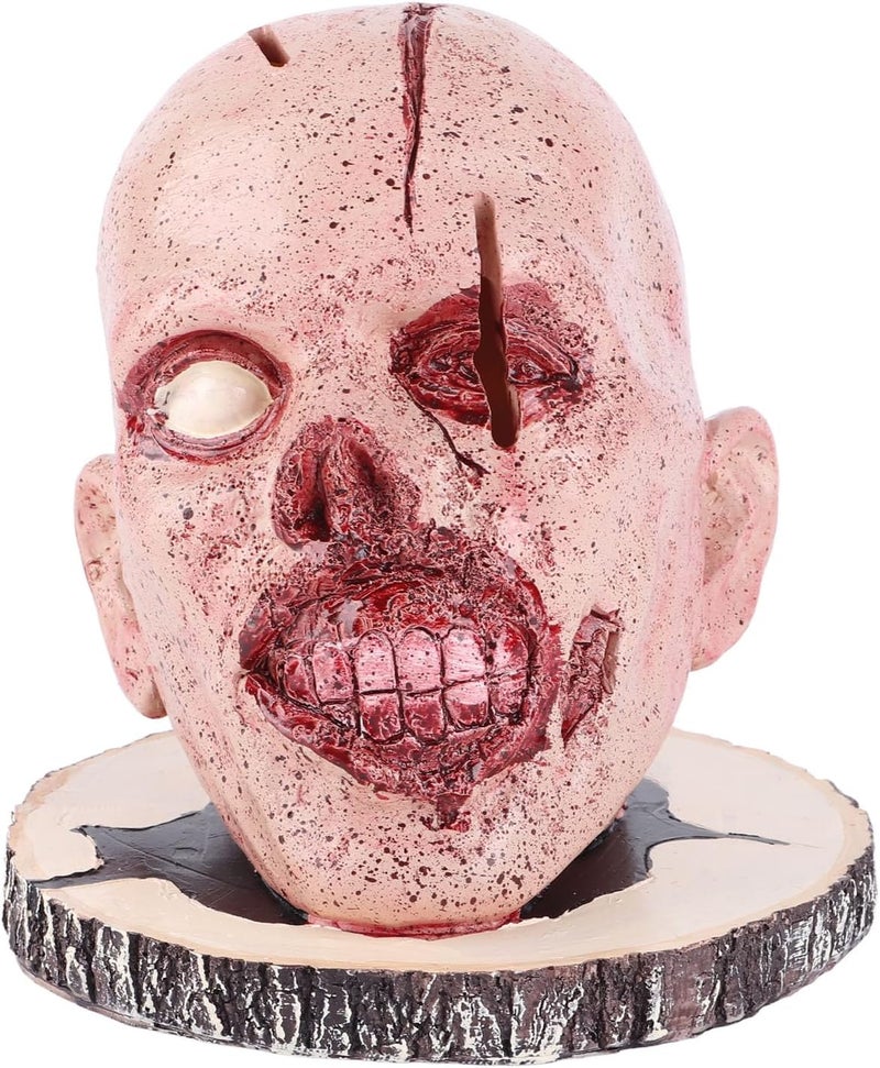 Skull Knife Holder Head, Horror Themed Knife Storage Rack, Skeleton Head Knife Organizer with Stable Base, Resin Kitchen Decor for Halloween Party Home Decoration - Image 1