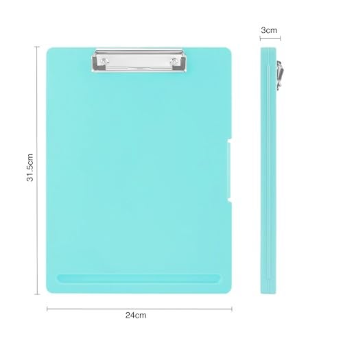 oddpod™ Sleek A4 Clip Pad with Side-Opening/Clipboard with Storage Case for Paper and Document Storage 1233 (Aqua) - Image 3